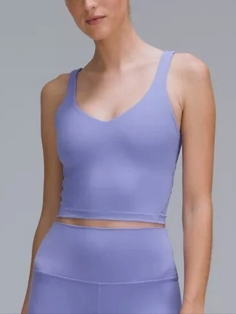 Lululemon Seamless Lavender V-Neck Crop Tank - Women